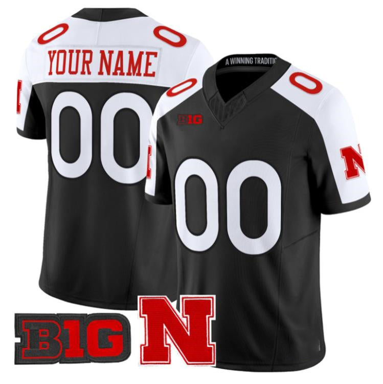 Custom N.Cornhuskers White Black Alter Limited Stitched American College Jersey