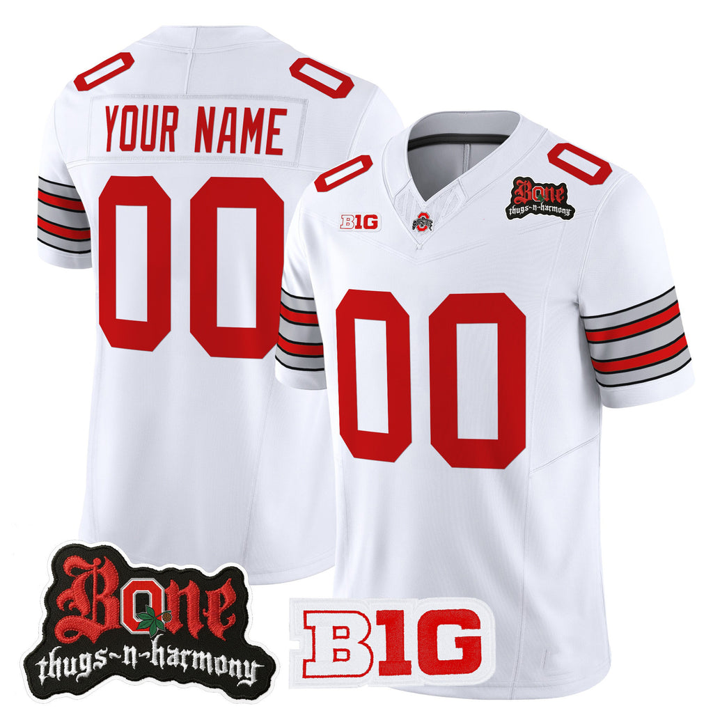 Custom O.State Buckeyes Bone Thugs-N-Harmony White Vapor Limited Stitched American College Jersey