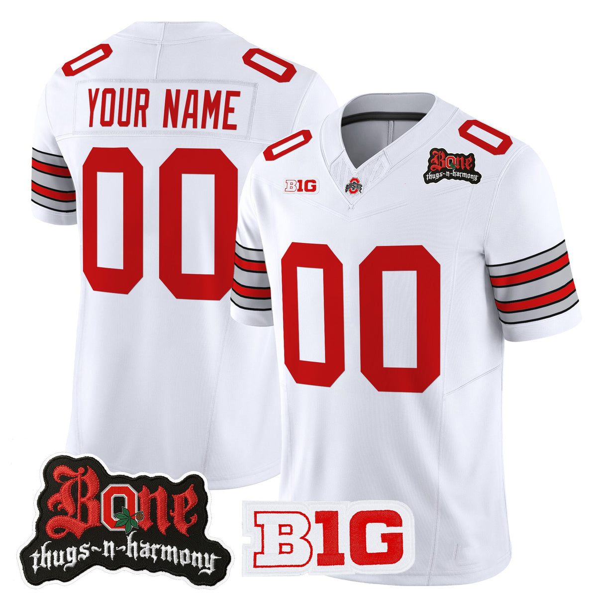 Custom O.State Buckeyes Bone Thugs-N-Harmony White Vapor Limited Stitched American College Jersey