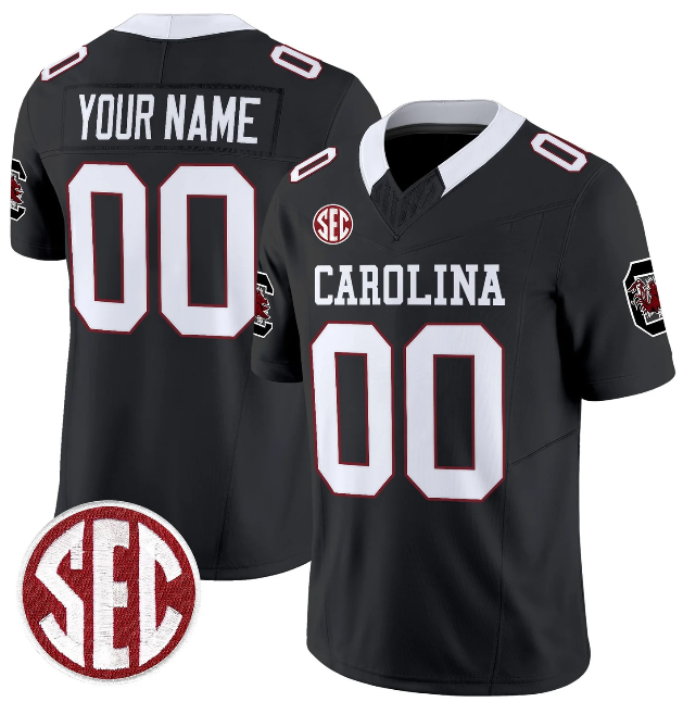 Custom S.Carolina Fighting Gamecocks Black F.U.S.E. Stitched American College Jersey