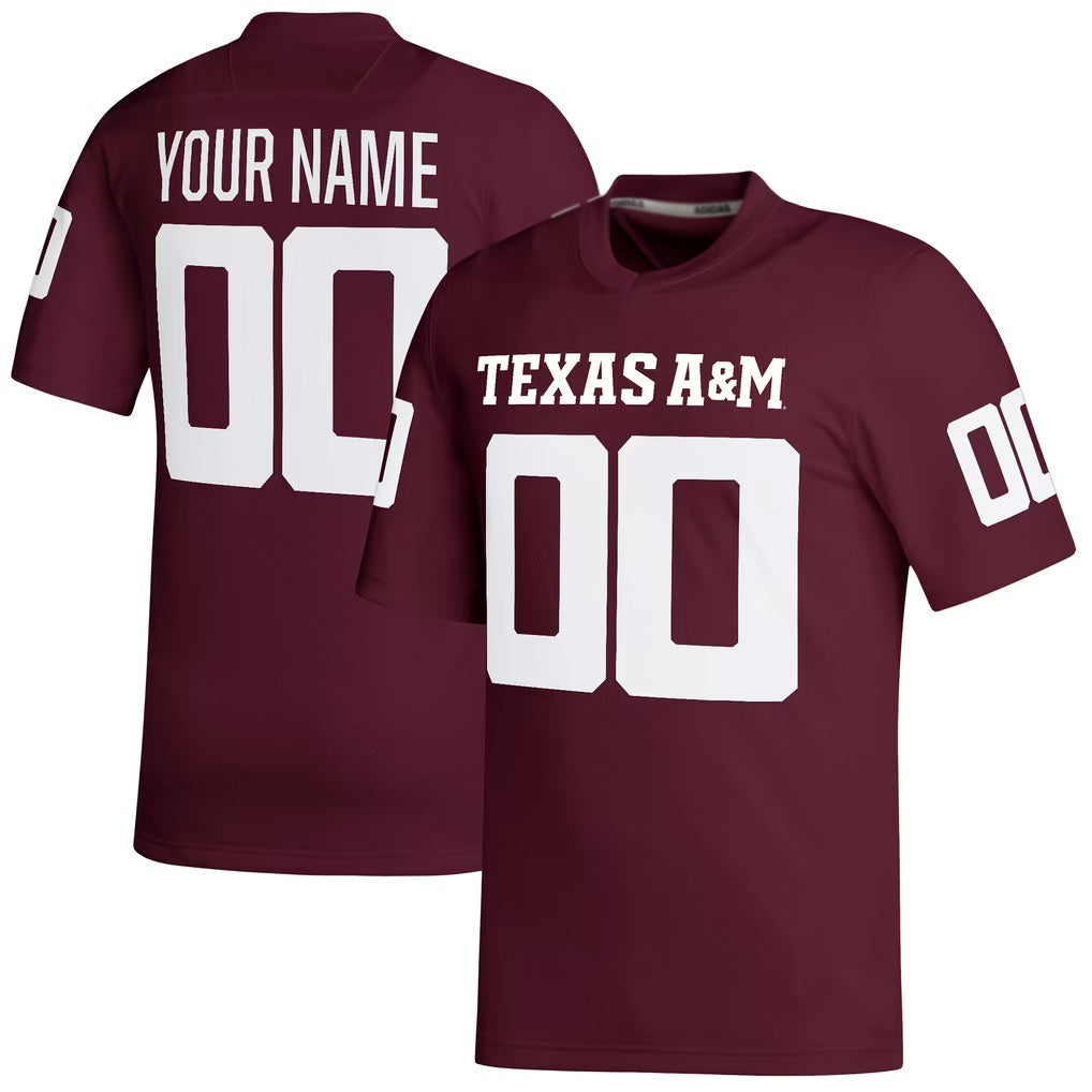 Custom T.A&M Aggies Maroon Replica Stitched American College Jersey