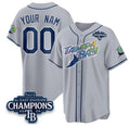 Custom Tampa Bay Rays ACTIVE PLAYER Gray 2026 AL East Champions Patch Limited Stitched Baseball Jersey
