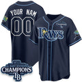 Custom Tampa Bay Rays ACTIVE PLAYER Navy 2026 AL East Champions Patch Limited Stitched Baseball Jersey