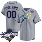 Custom Tampa Bay Rays Active Player Grey 2026 World Series Limited Stitched Baseball Jersey