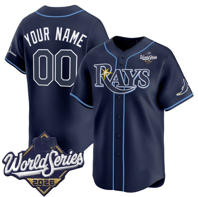 Custom Tampa Bay Rays Active Player Navy 2026 World Series Limited Stitched Baseball Jersey