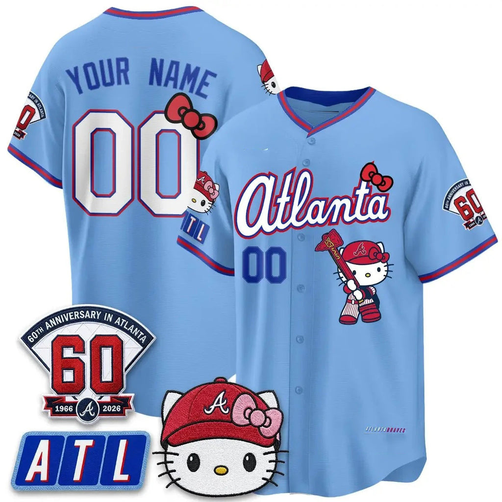Custom Atlanta Braves Powder Blue Crouser Meow KT 2026 Vapor Limited All Stitched Jersey