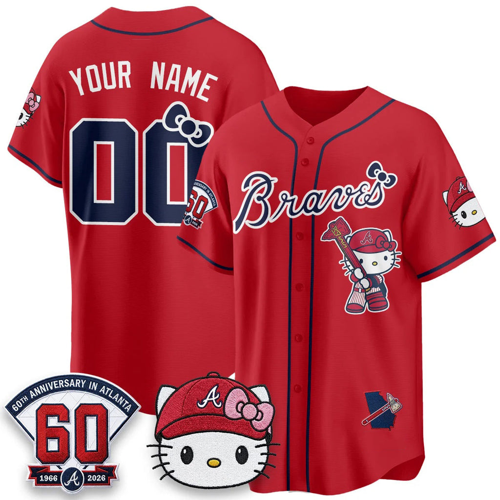 Custom Atlanta Braves Red Crouser Meow KT 2026 Vapor Limited All Stitched Jersey