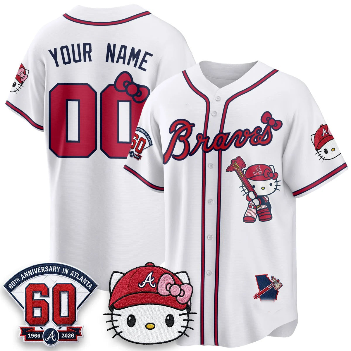 Custom Atlanta Braves White Crouser Meow KT 2026 Vapor Limited All Stitched Jersey