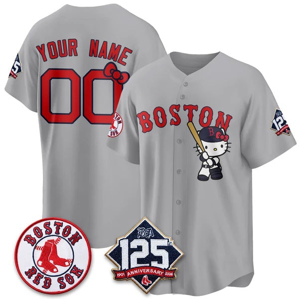 Custom Boston Red Sox Gray Crouser Meow KT Vapor Limited Stitched Jersey