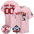 Custom Boston Red Sox Pink Crouser Meow KT Vapor Limited Stitched Jersey