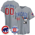 Custom Chicago Cubs Gray Crouser Meow KT All Stitched Jersey