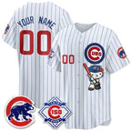 Custom Chicago Cubs Stripes White Crouser Meow KT All Stitched Jersey