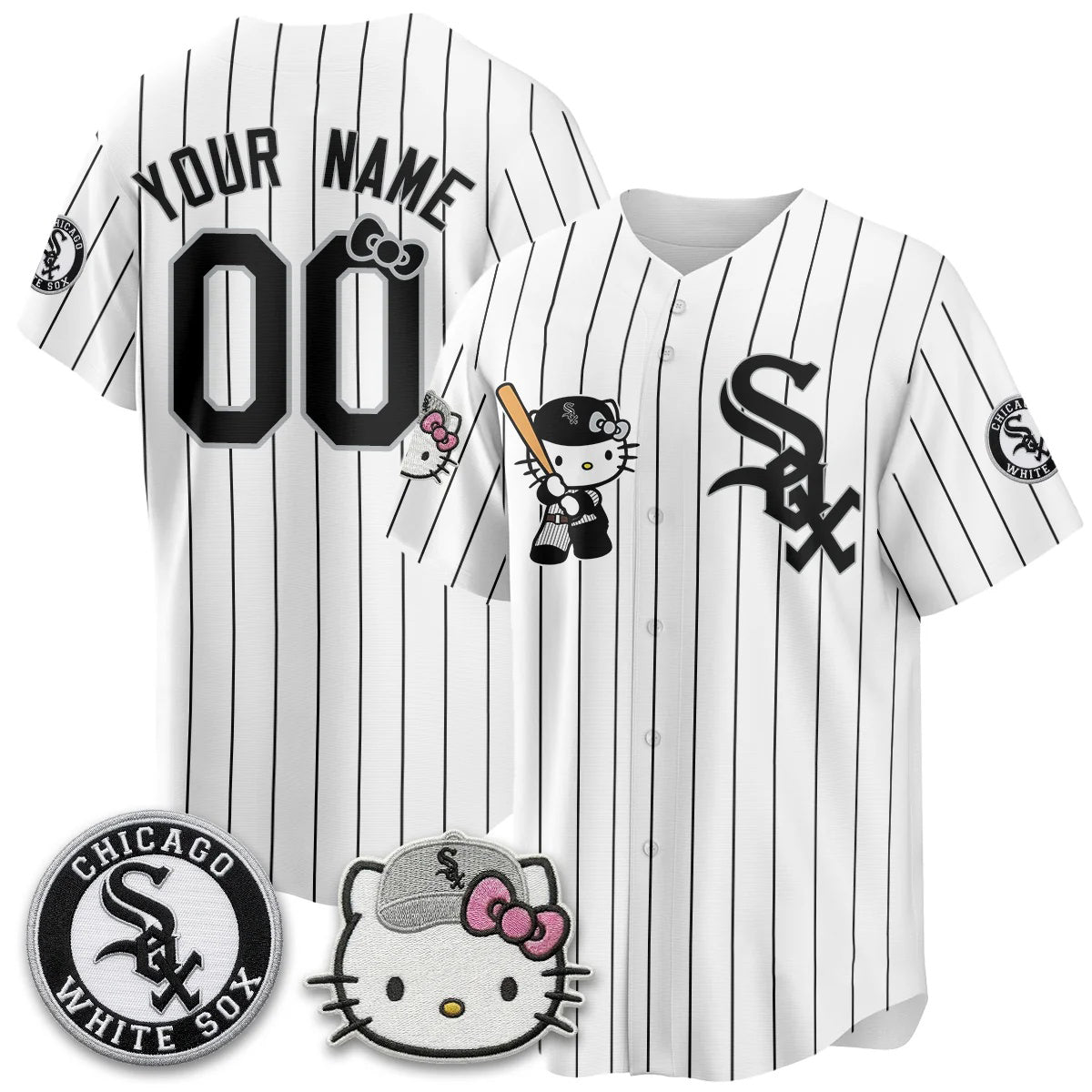Custom Chicago White Sox White Crouser Meow KT Vapor Stitched Jersey
