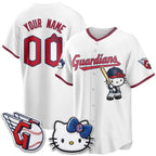 Custom Cleveland Guardians White Crouser Meow KT Vapor Stitched Jersey