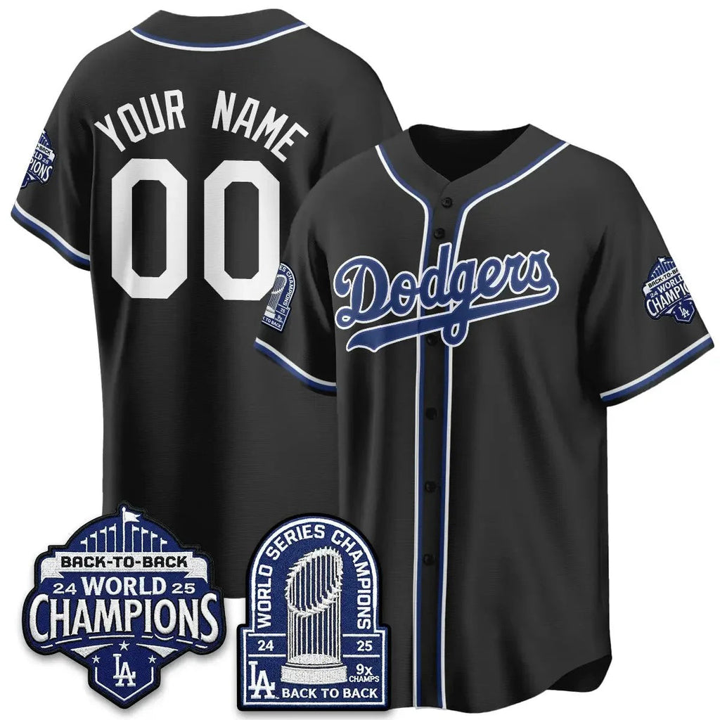 Custom Los Angeles Dodgers 2026 Black Crouser Out Style Vapor Limited B2B Champ Jersey