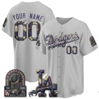 Custom Los Angeles Dodgers Gray Crouser Nightmare Edition Jersey