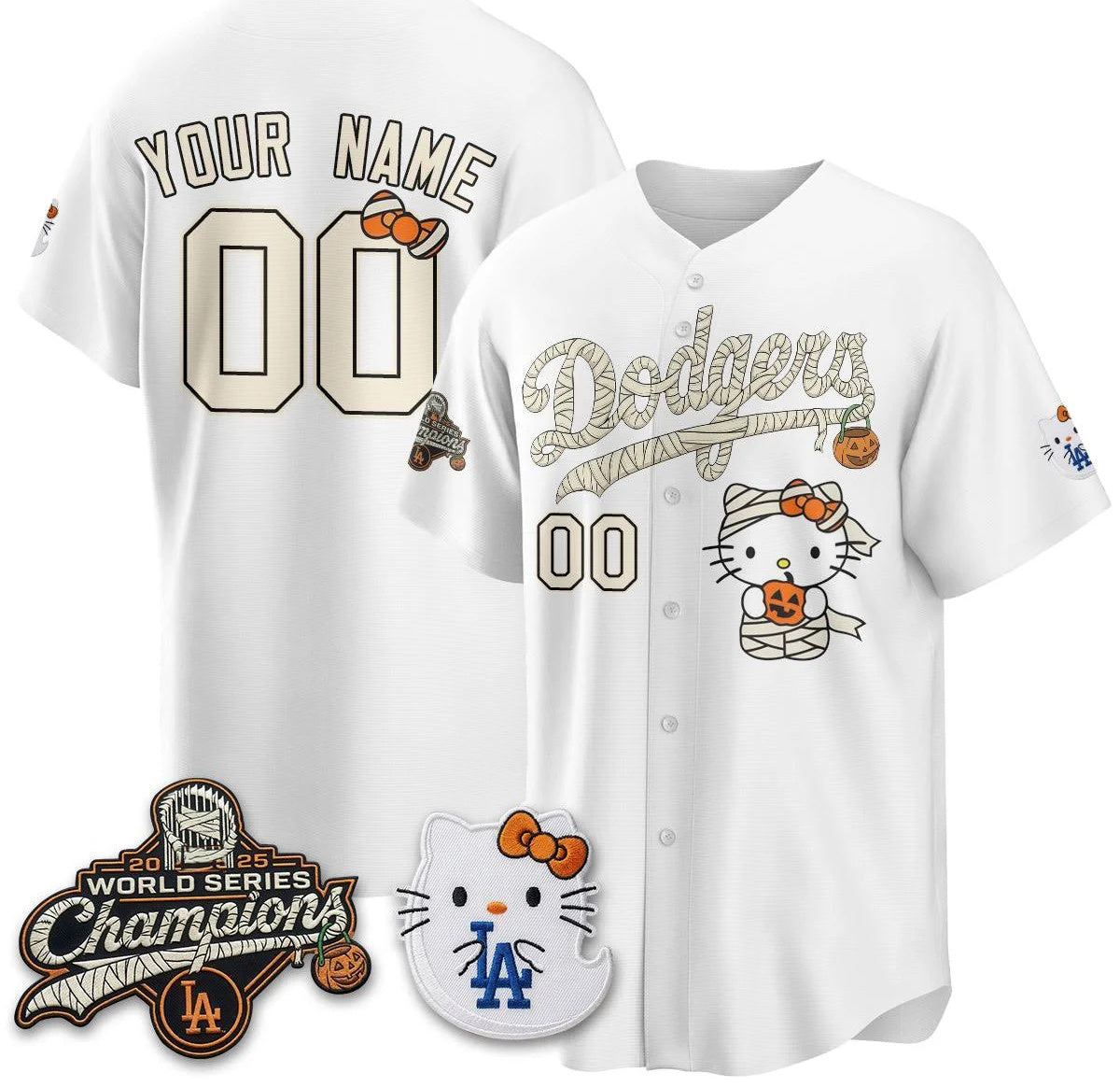 Custom Los Angeles Dodgers White Crouser Halloween 2026 Vapor V2 Stitched Team Jersey