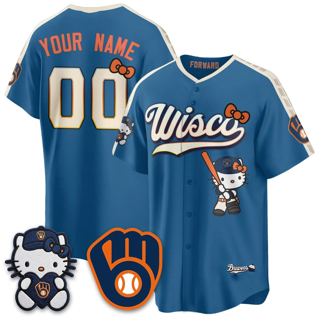 Custom Milwaukee Brewers Mineral Blue Crouser Meow KT Night Vapor Limited All Stitched Jersey 2