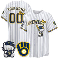 Custom Milwaukee Brewers White Crouser Meow KT Night Vapor Limited All Stitched Jersey