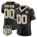 Custom NO.Saints Active Player Black Crouser F.U.S.E. 60th Anniversary Patch Vapor Limited Stitched Jersey