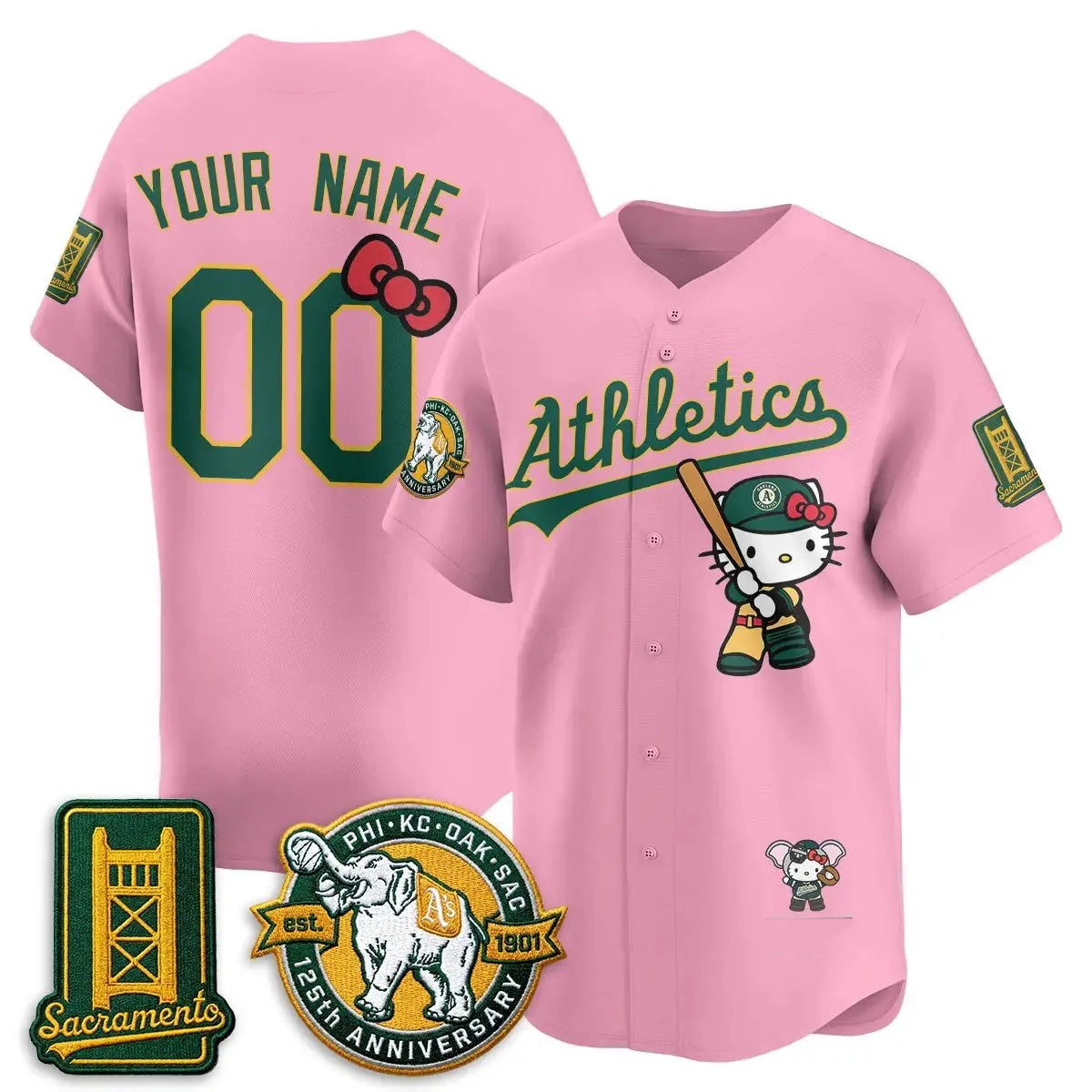 Custom Oakland Athletics Pink Crouser Meow KT 2026 Vapor Limited Stitched Jersey
