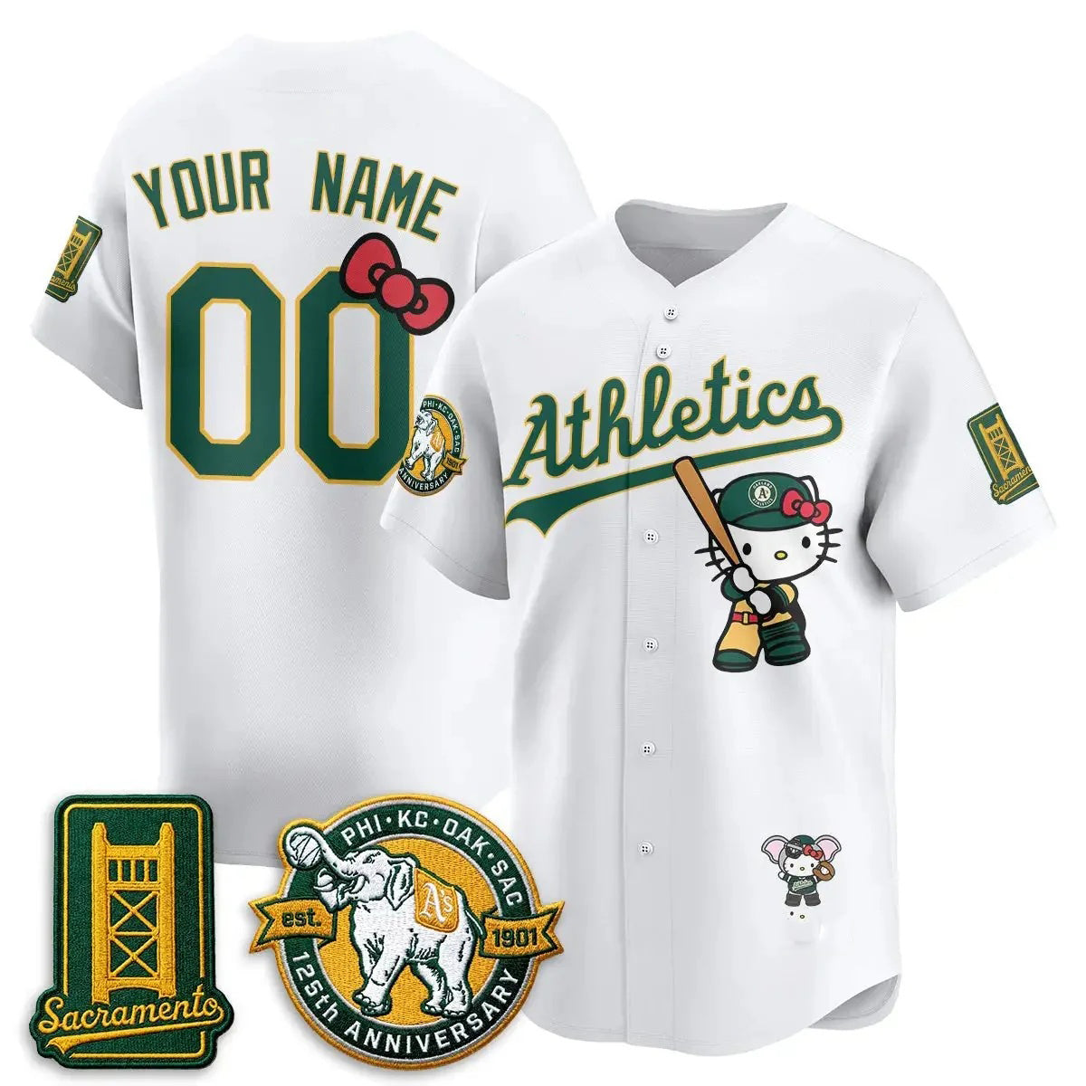 Custom Oakland Athletics White Crouser Meow KT 2026 Vapor Limited Stitched Jersey