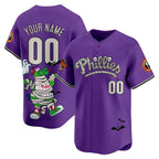 Custom Philadelphia Phillies Purple Crouser Phanatic Halloween Vapor Limited Printed Jersey