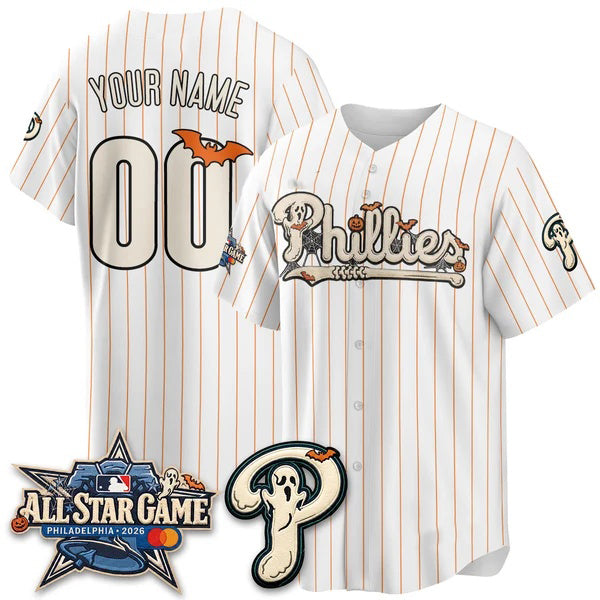 Custom Philadelphia Phillies White Crouser Halloween 2026 Vapor Limited Stitched Jerseys