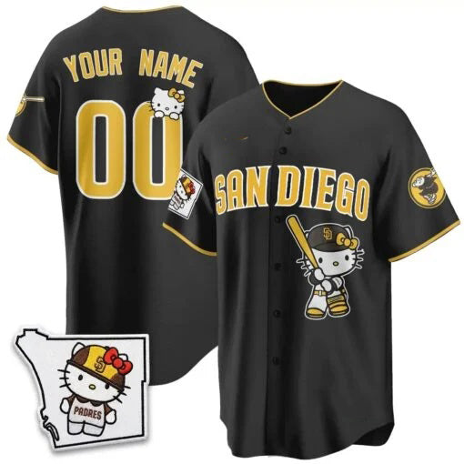 Custom San Diego Padres Black Crouser Meow KT Vapor Limited All Stitched V2 Jersey