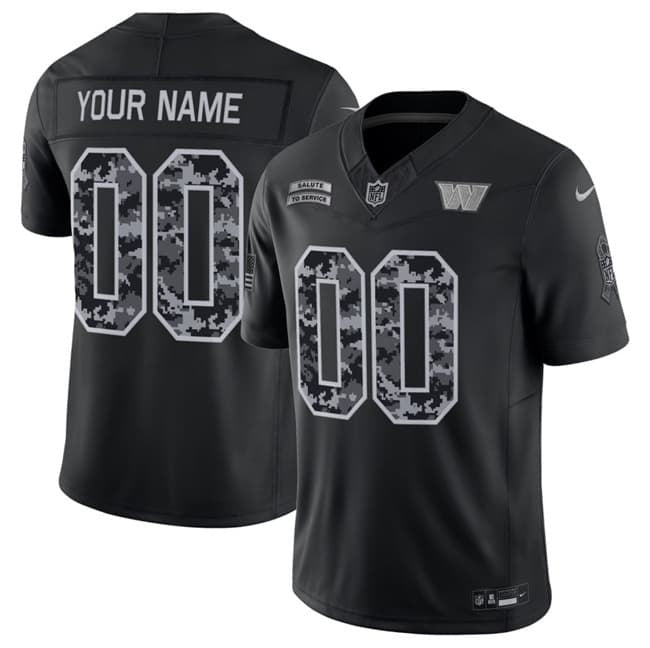 Custom W.Commanders Active Player Black Crouser F.U.S.E. 2026 Salute to Service Limited Stitched Jersey