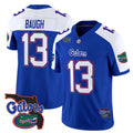F.Gators #13 Jadan Baugh White Royal 2025 Florida Patch Vapor Limited Stitched American College Jersey