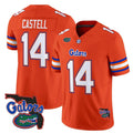 F.Gators #14 Jordan Castell Orange 2025 Florida Patch Vapor Limited Stitched American College Jersey