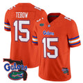 F.Gators #15 Tim Tebow Orange 2025 Florida Patch Vapor Limited Stitched American College Jersey