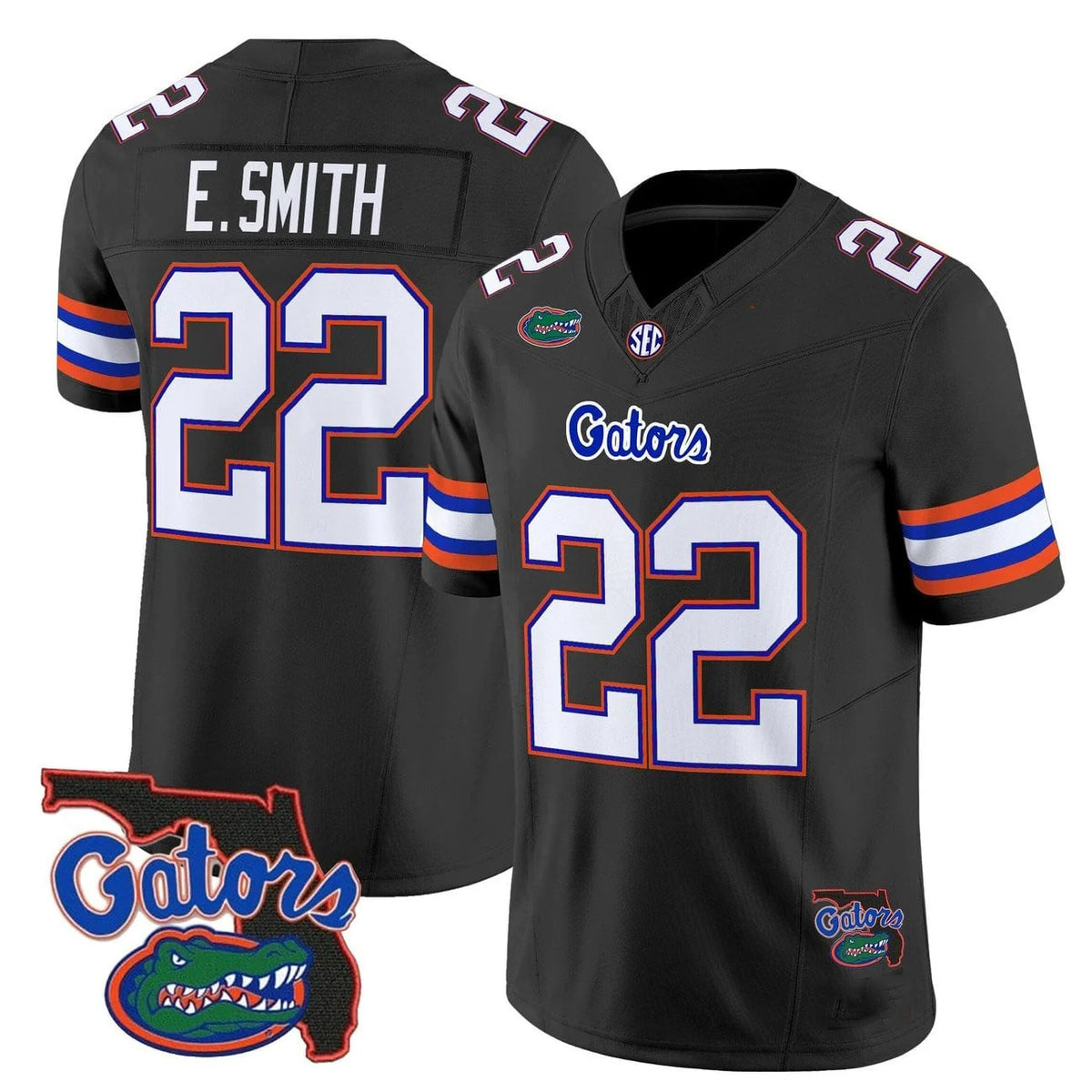 F.Gators #22 Emmitt Smith Black 2025 Florida Patch Vapor Limited Stitched American College Jersey