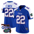 F.Gators #22 Emmitt Smith White Royal 2025 Florida Patch Vapor Limited Stitched American College Jersey