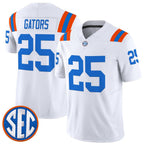 F.Gators #25 Gators White ‘1960s Throwback’ F.U.S.E. Vapor Limited Stitched American College Jersey