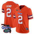 F.Gators #2 DJ Lagway Orange 2025 Florida Patch Vapor Limited Stitched American College Jersey