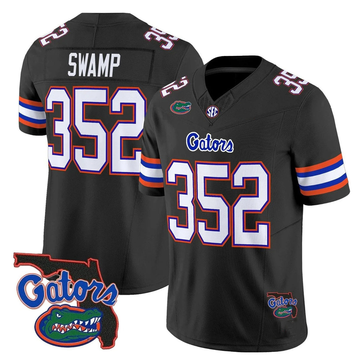 F.Gators #352 Swamp Black 2025 Florida Patch Vapor Limited Stitched American College Jersey