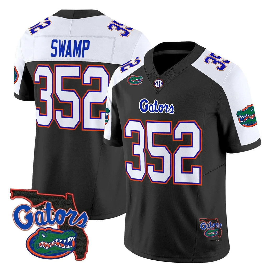 F.Gators #352 Swamp White Black 2025 Florida Patch Vapor Limited Stitched American College Jersey