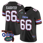 F.Gators #66 Jake Slaughter Black 2025 Florida Patch Vapor Limited Stitched American College Jersey