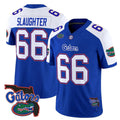 F.Gators #66 Jake Slaughter White Royal 2025 Florida Patch Vapor Limited Stitched American College Jersey