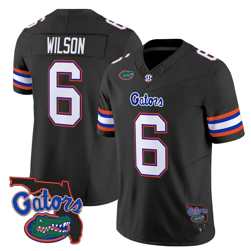 F.Gators #6 Dallas Wilson Black 2025 Florida Patch Vapor Limited Stitched American College Jersey