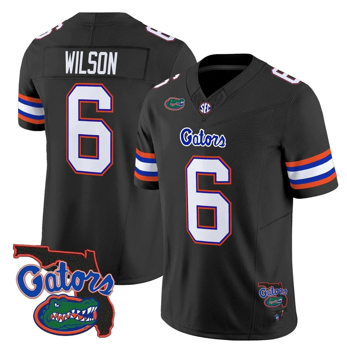 F.Gators #6 Dallas Wilson Black 2025 Florida Patch Vapor Limited Stitched American College Jersey
