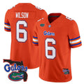 F.Gators #6 Dallas Wilson Orange 2025 Florida Patch Vapor Limited Stitched American College Jersey