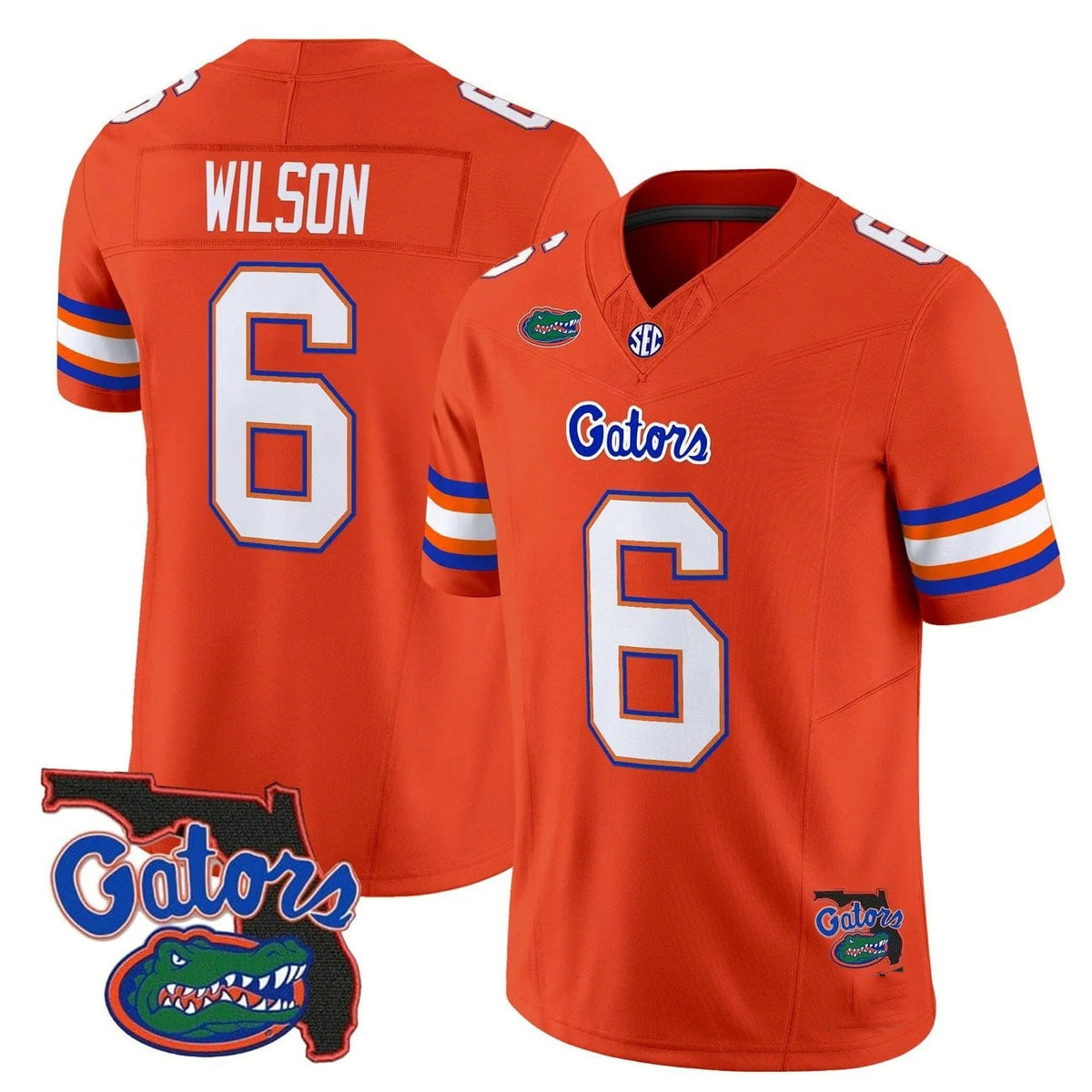 F.Gators #6 Dallas Wilson Orange 2025 Florida Patch Vapor Limited Stitched American College Jersey