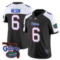 F.Gators #6 Dallas Wilson White Black 2025 Florida Patch Vapor Limited Stitched American College Jersey