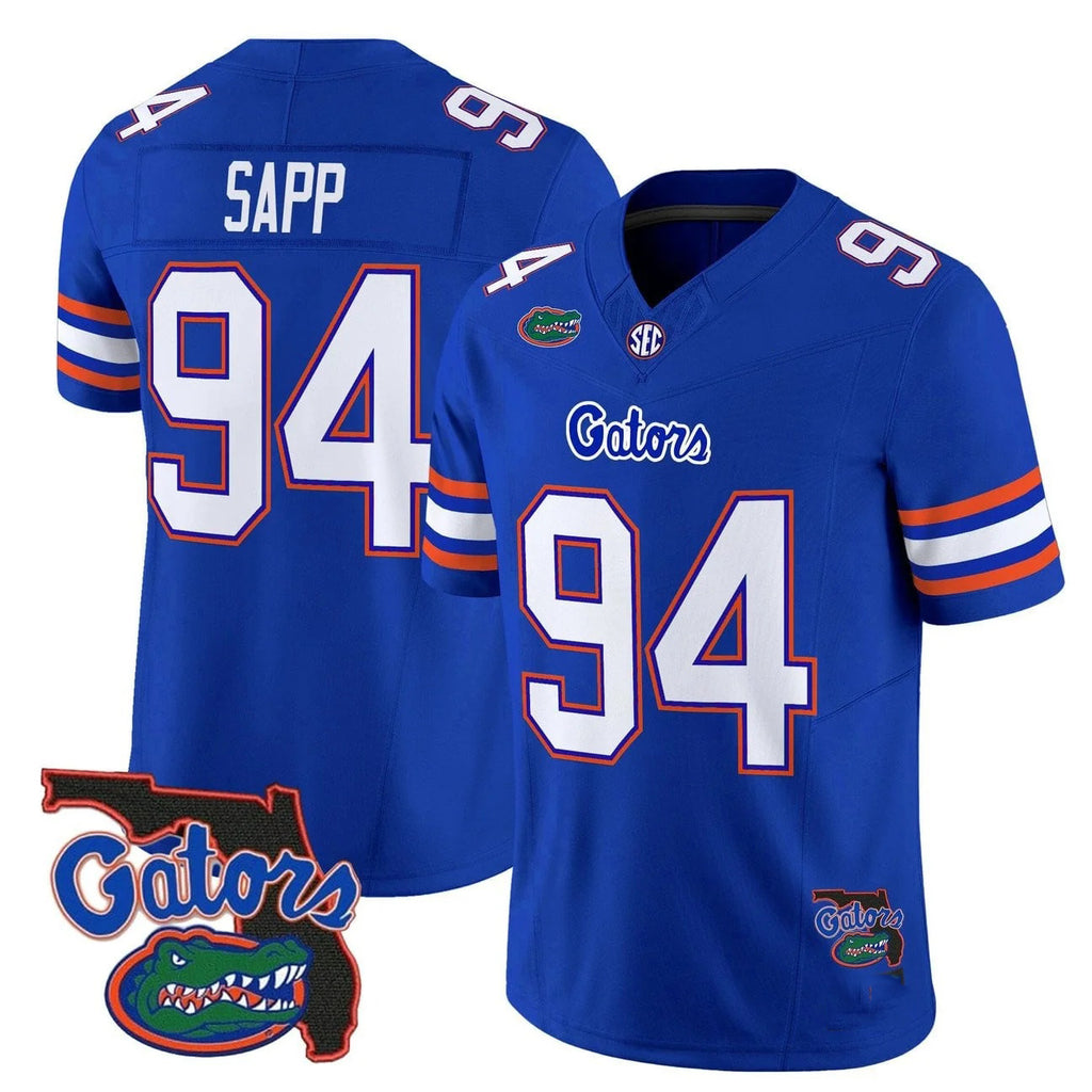 F.Gators #94 Tyreak Sapp Royal 2025 Florida Patch Vapor Limited Stitched American College Jersey