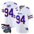F.Gators #94 Tyreak Sapp White 2025 Florida Patch Vapor Limited Stitched American College Jersey