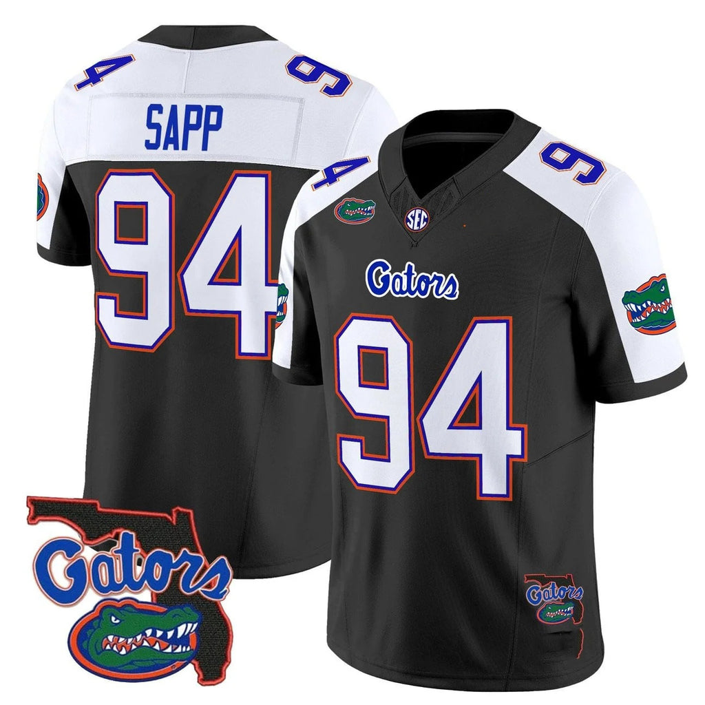 F.Gators #94 Tyreak Sapp White Black 2025 Florida Patch Vapor Limited Stitched American College Jersey