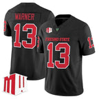 F.State Bulldogs #13 E.J. Warner Balck 2026 Vapor Patch Limited Stitched American College Jersey
